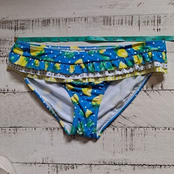 OP Bikini Bottom Blue Yellow Large NWOT - Picture 3 of 5